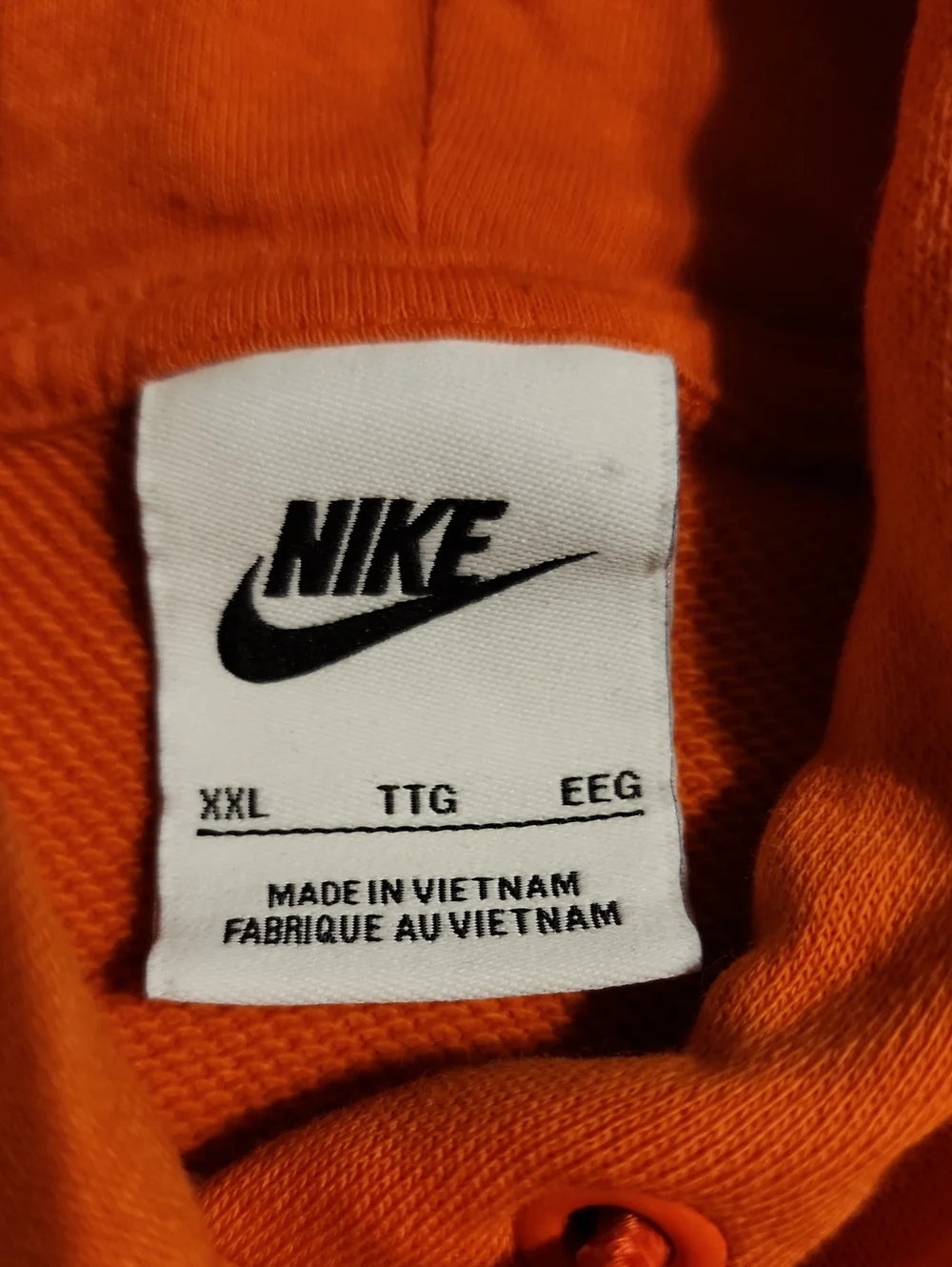 Nike Orange & White Cropped Hoodie | Size XXL